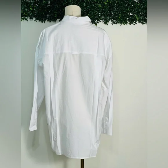 MADEWELL NWT The Signature Poplin Oversized Cotton Button-Up Shirt Size Small - Picture 3 of 10